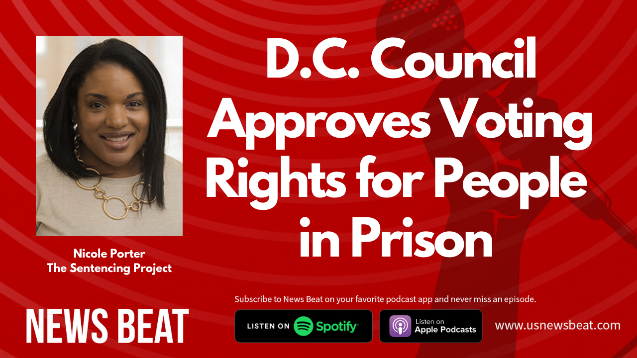 Nicole Porter headshot, plus headline "D.C. Council Approves Voting For People in Prison"